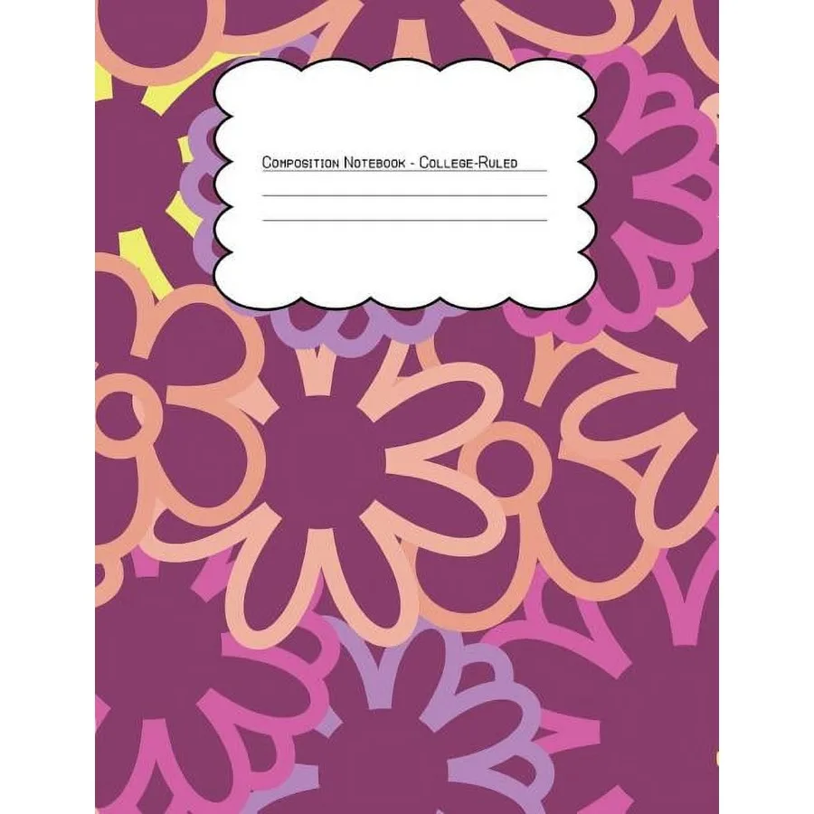 Composition Notebook College Ruled with Bright Stroke Hippie Floral Pattern for Academic Writing Journaling and NoteTaking: Ide