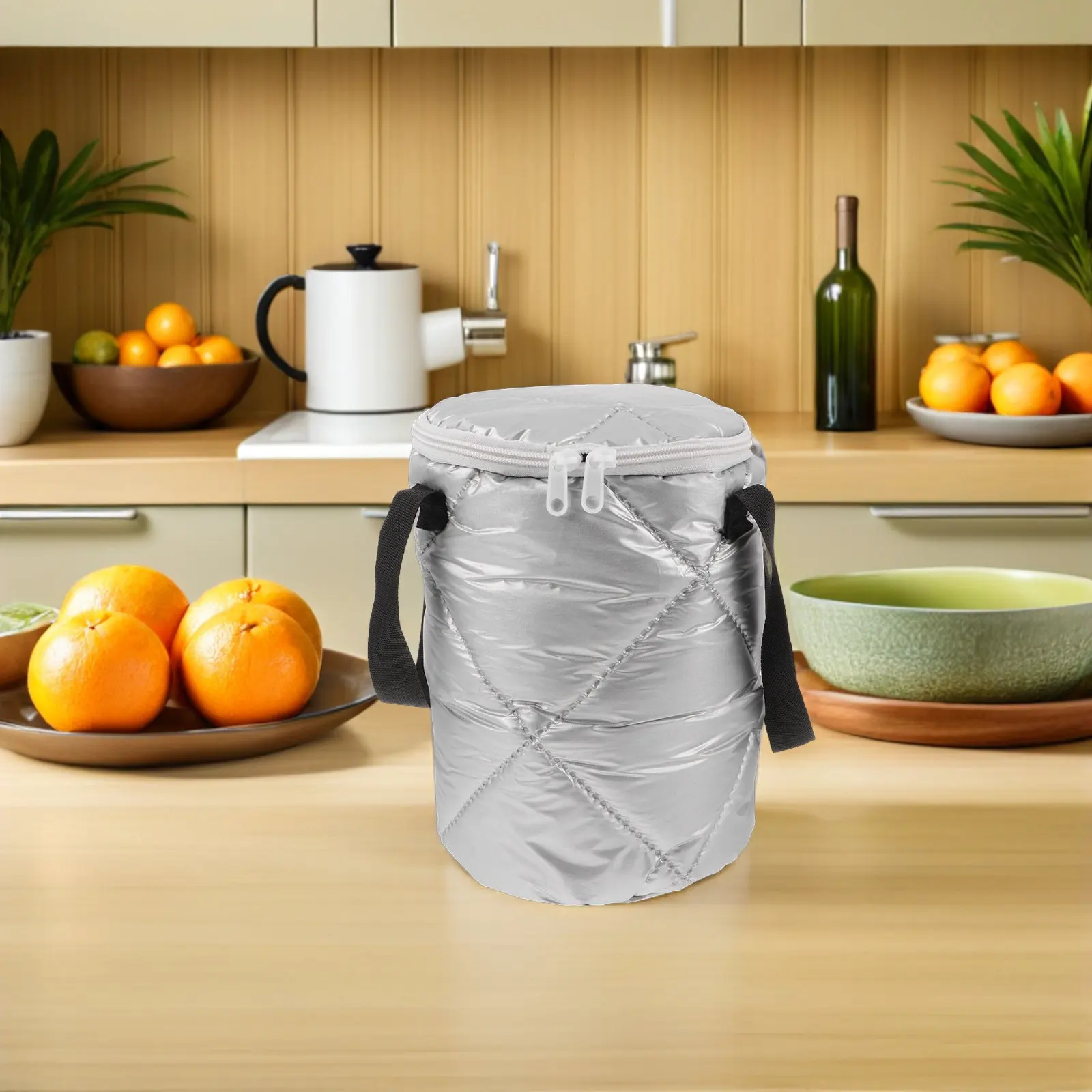 

1pcs Insulated Lunch Bag Thermal Round Bucket Food Carrier Portable Meal Tote For Hot Cold Meals Work Picnic Travel School Use