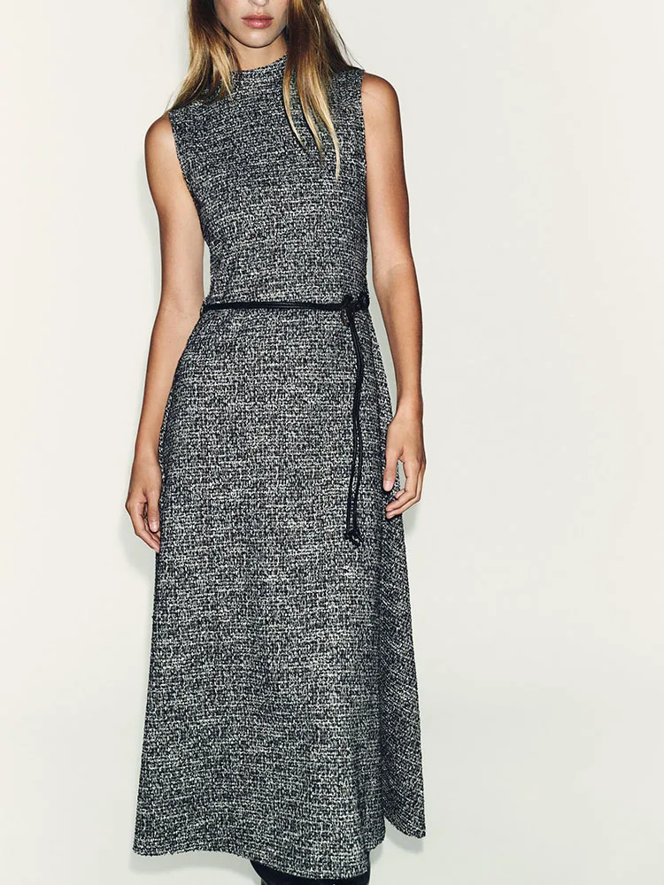 الراقية الشتاء وصول جديد المرأة الدكتور ZA2025 مع حزام فيد عالية الياقة 3644200 084 Ele العرقية Sle المرحلة زي #3