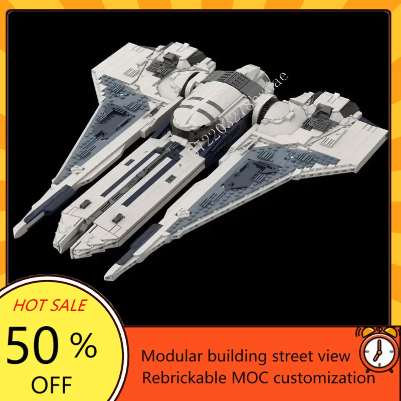 

2019PCS MOC Space Battle Starfighter UCS Bo-Katan Kom'rk-class Model Custom Puzzles DIY Creative Assembly Toy Kid Gift