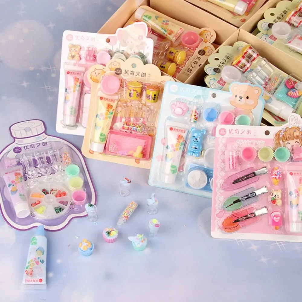 

Набор самодельных заколок для волос, кремового клея, искусственная Смола ручной работы, украшение, креативные образовательные канцелярские коробки, украшения для детей