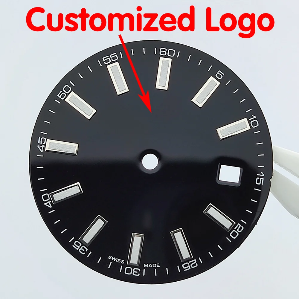 Customized dial NH35 dial 29mm dial watch parts replacement accessories Blue luminous dial supports customized logo