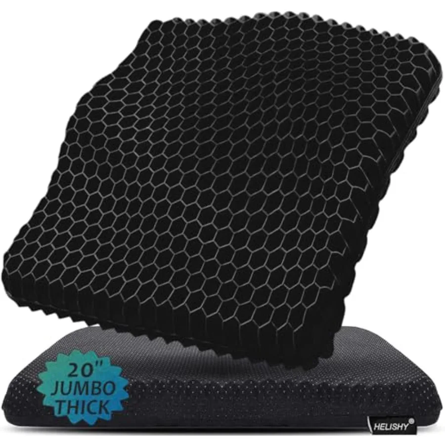 

20" Gel Seat Cushion for Long Sitting andThick Office Chair Cushion Wheelchair Cushions for Pressure Sores NonSlip Desk Chair C