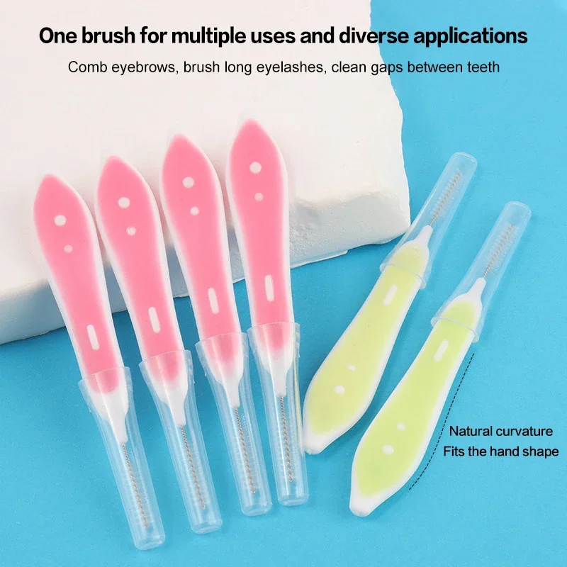 แปรงปัดคิ้ว 10 ชิ้น แปรงยกคิ้วขนาดเล็ก แปรงแต่งหน้าแบบใช้แล้วทิ้ง อุปกรณ์ต่อขนตา แปรงซอกฟัน อุปกรณ์ต่อขนตา