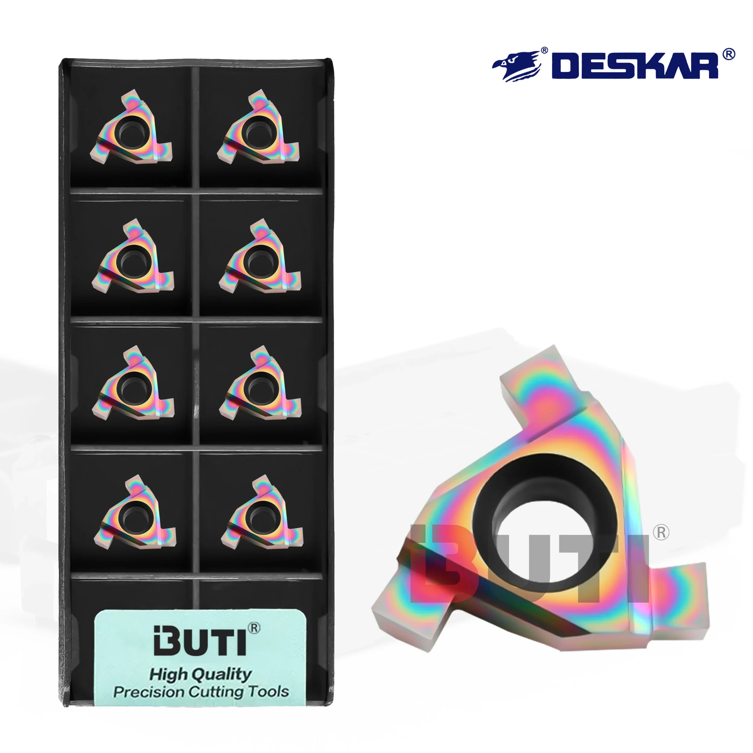 

CNC Lathe Card Spring Groove Blade 16ER/IL Seven Color Quenched Steel Special Triangular Vertical External Cutting Groove Insert