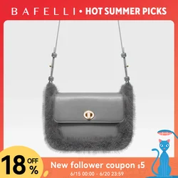 BAFELLI 2025 NEW WOMEN'S BAGS FASHION TRENDING FUR GENUINE LEATHER LUXURY BRAND ORIGINAL DESIGNER CROSSBODY SHOULDER PURSE