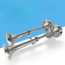 Marine electric flute horn Ship cruise stainless steel single and double tube 12v24v horn AFI super loud  accessories
