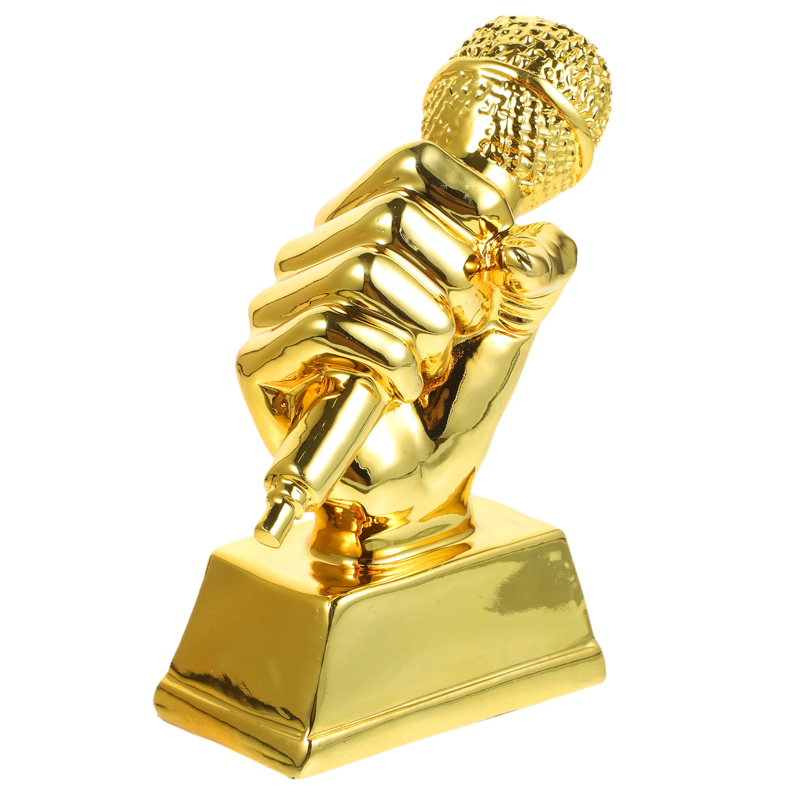 

Microphone Trophy Kids Resin Singing Award Student Honor Copper Plated Strong Durable Classroom Supplies Elementary