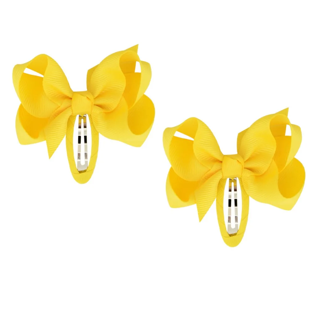 2Pcs/set Sweet Cute Mixed Color Windmill Bow Hair Clips for Baby Girls Grosgrain Ribbon Hairpins Wrapped Baby Hair Accessories