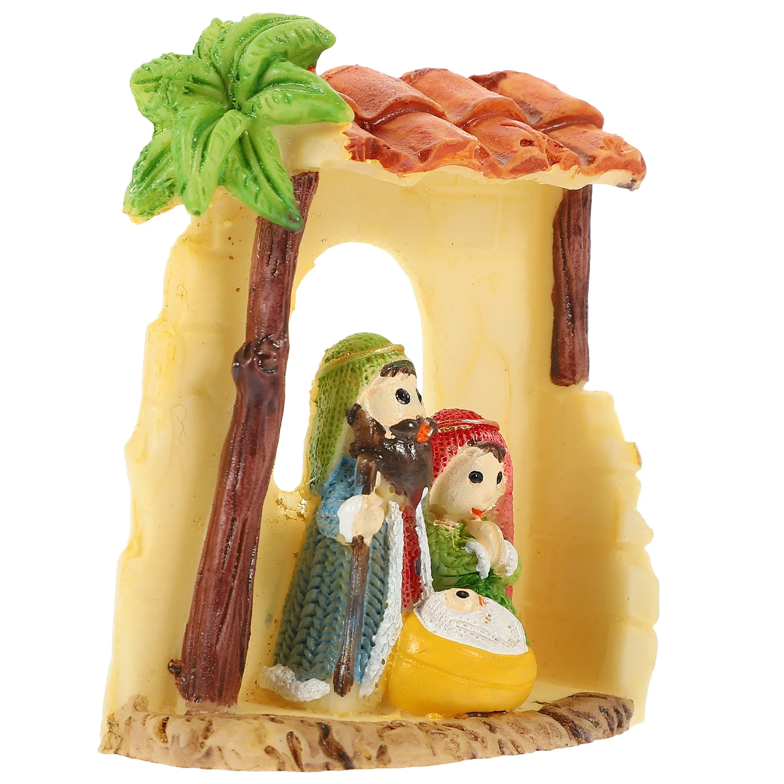 

Mini Nativity Set Resin Craft Decor Delicate Lightweight Living Room Aesthetic Adornment Church Decorations Unique Gift