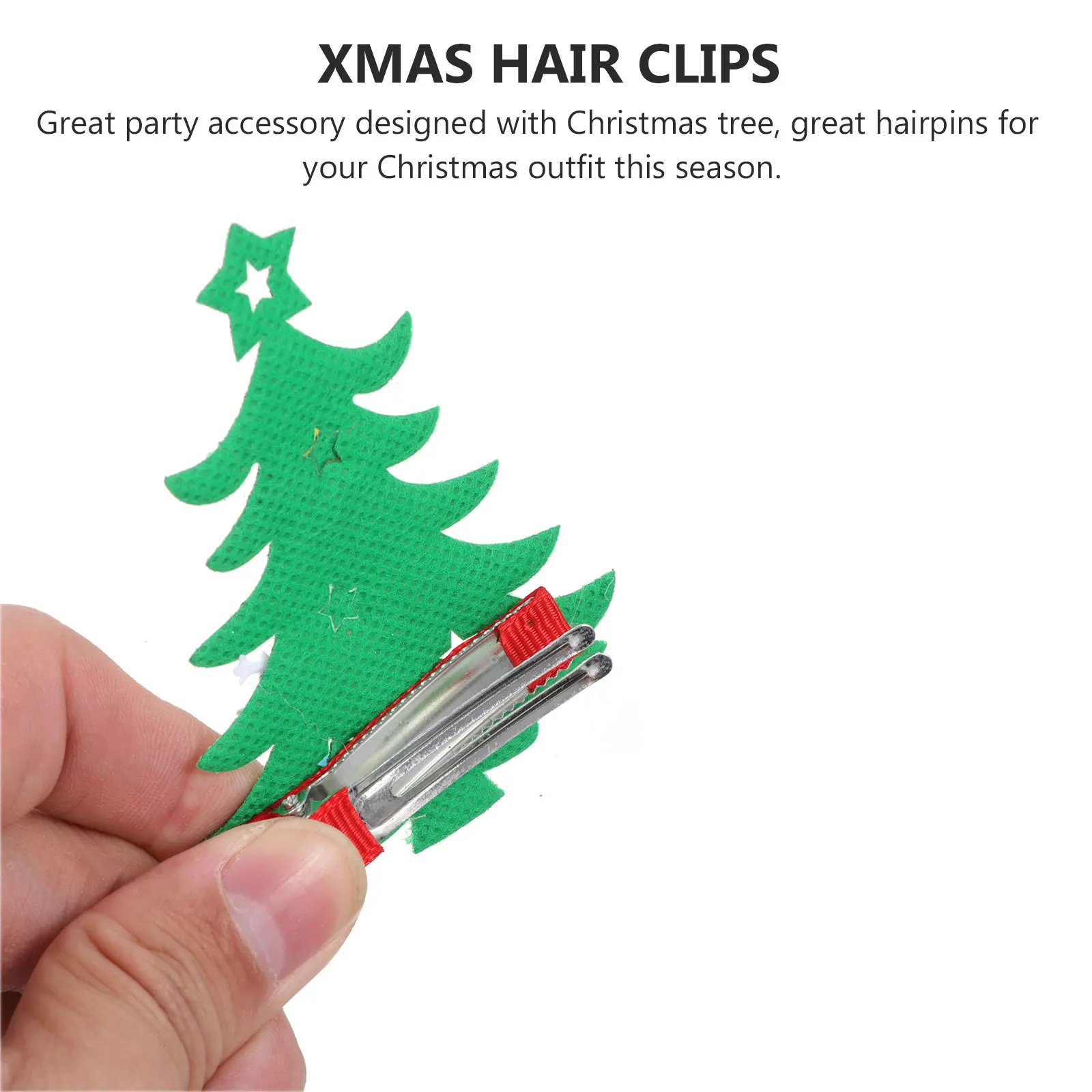 

6Pcs Xmas Hairpins Christmas Tree Hair Clips Festival Party Hair Accessories Holiday Barrettes Cute Hairpins Xmas Barrettes