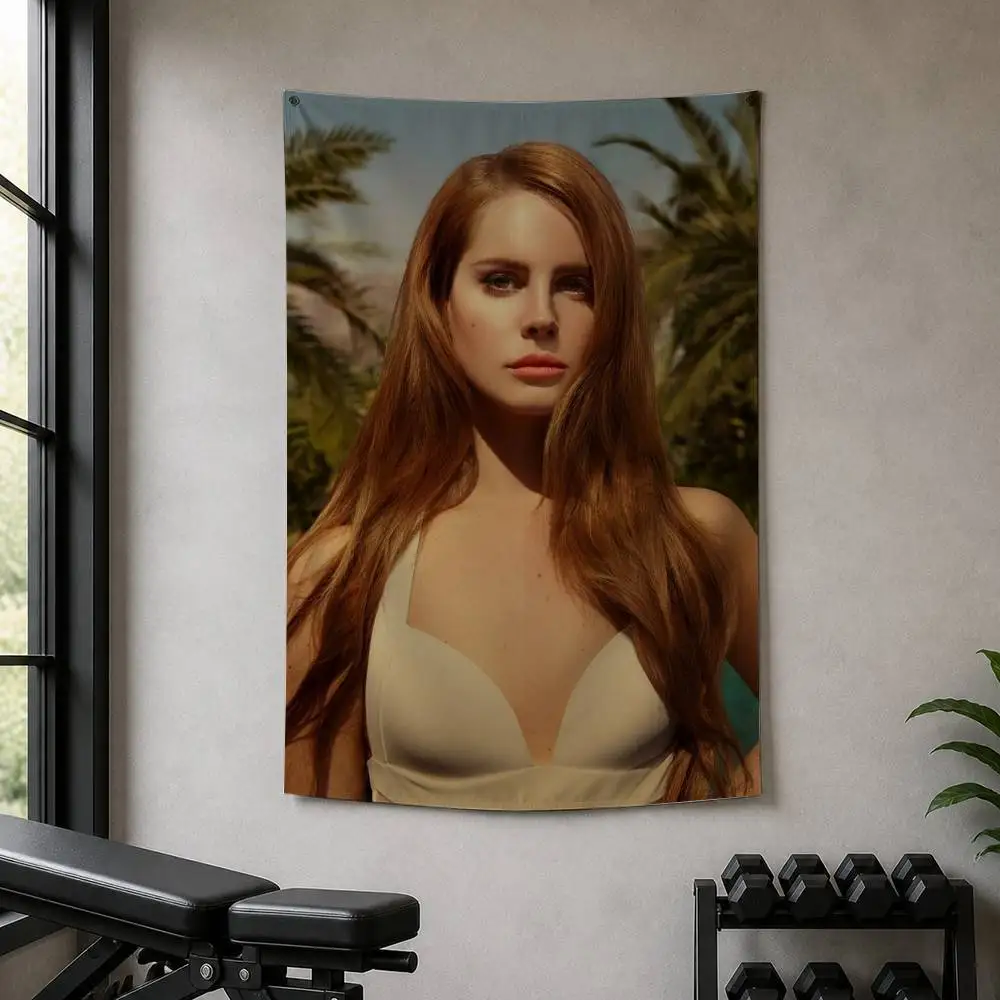 L-Lana Del Rey Decorative Hanging Flag with Grommets for Garage Bedroom Dorm Wall Decor