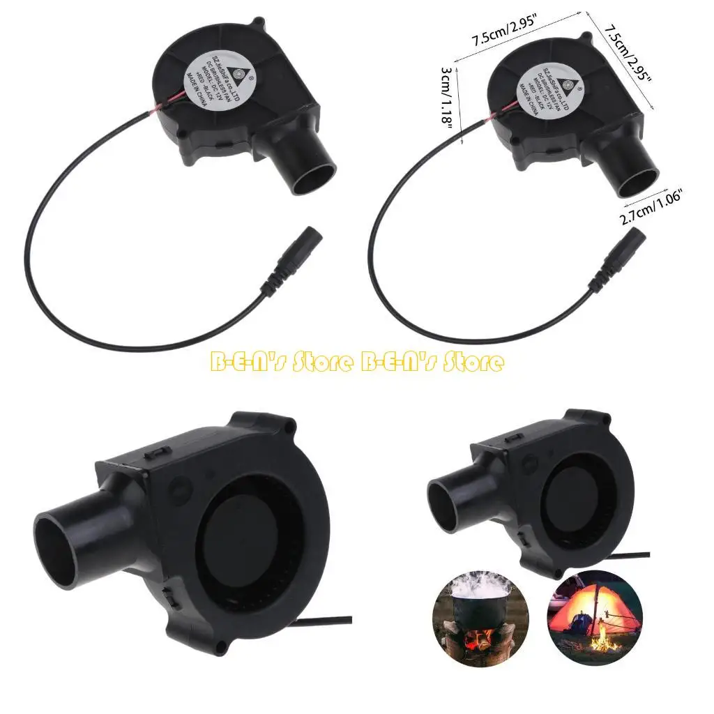 Y1AD 7530 Outdoor Barbecue Fan Electric Air Blower 2500R 5.5x2.1mm 12V for BBQ Grill
