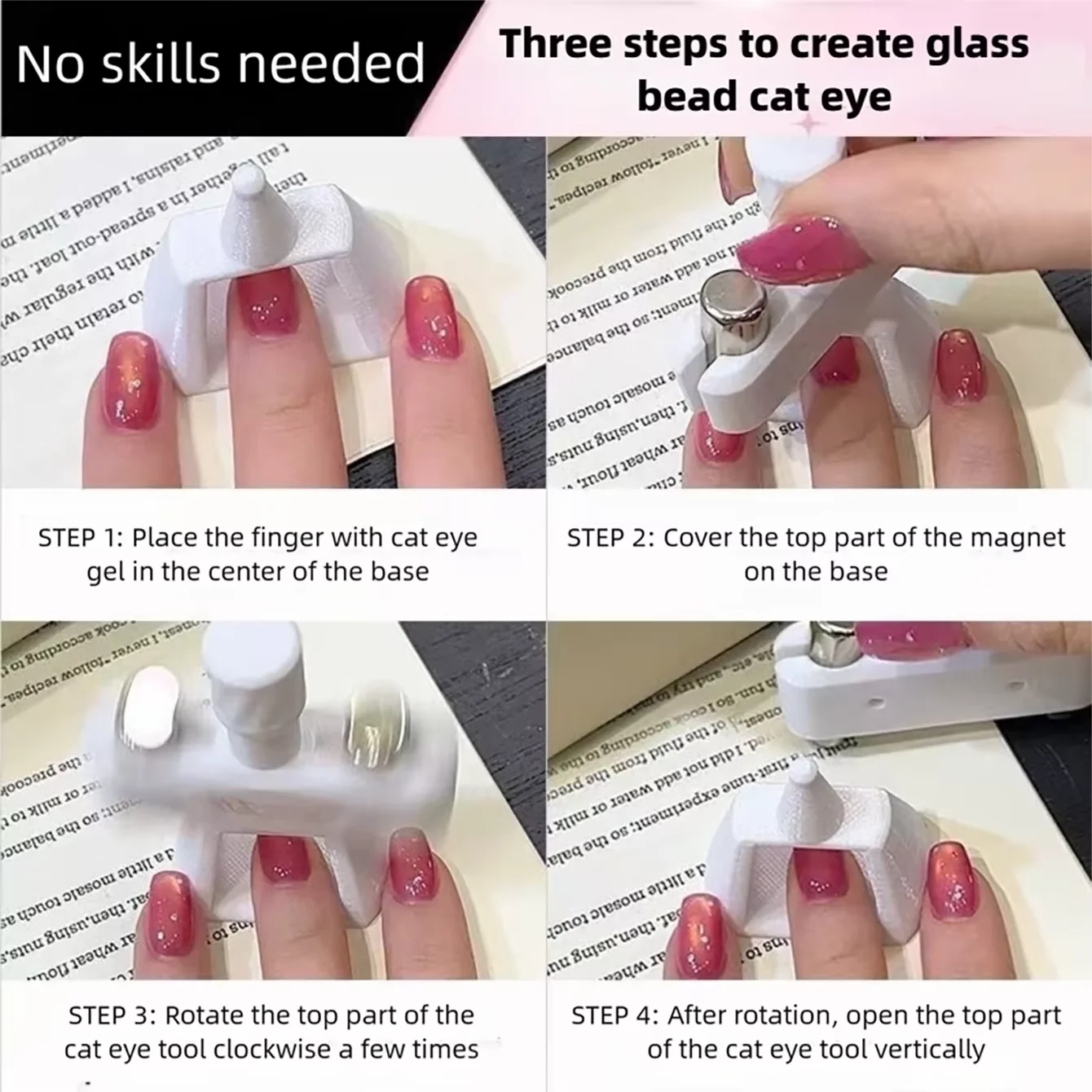 Drehbarer Glasperlen-Gyroskop Katzenauge-Magnet Starker Schnellabsorbierender 3D Magnetischer Nagelkunst Katzenauge-Effekt Nagelzubehör Nagellack – Detail 5