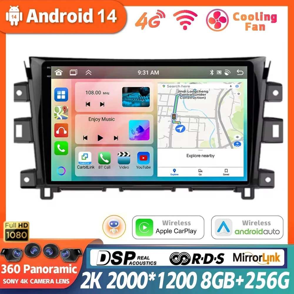 

Android 14 для Nissan NAVARA Frontier NP300 2011 - 2018 стерео Мультимедийный видеоплеер Авто Carplay Автомагнитола GPS головное устройство QLED