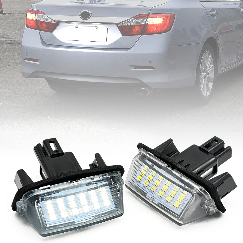 2Pcs White LED Number License Plate Light For Toyota Avalon Camry Highlander Prius C Yaris