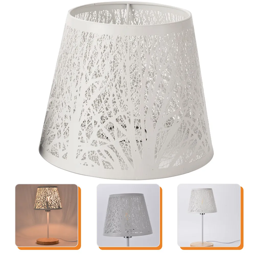 

E27 Lamp Shade White Single Tree Design Modern Metal Cover for Bedroom Living Room Accessories Small Tall Floor Dust Proof