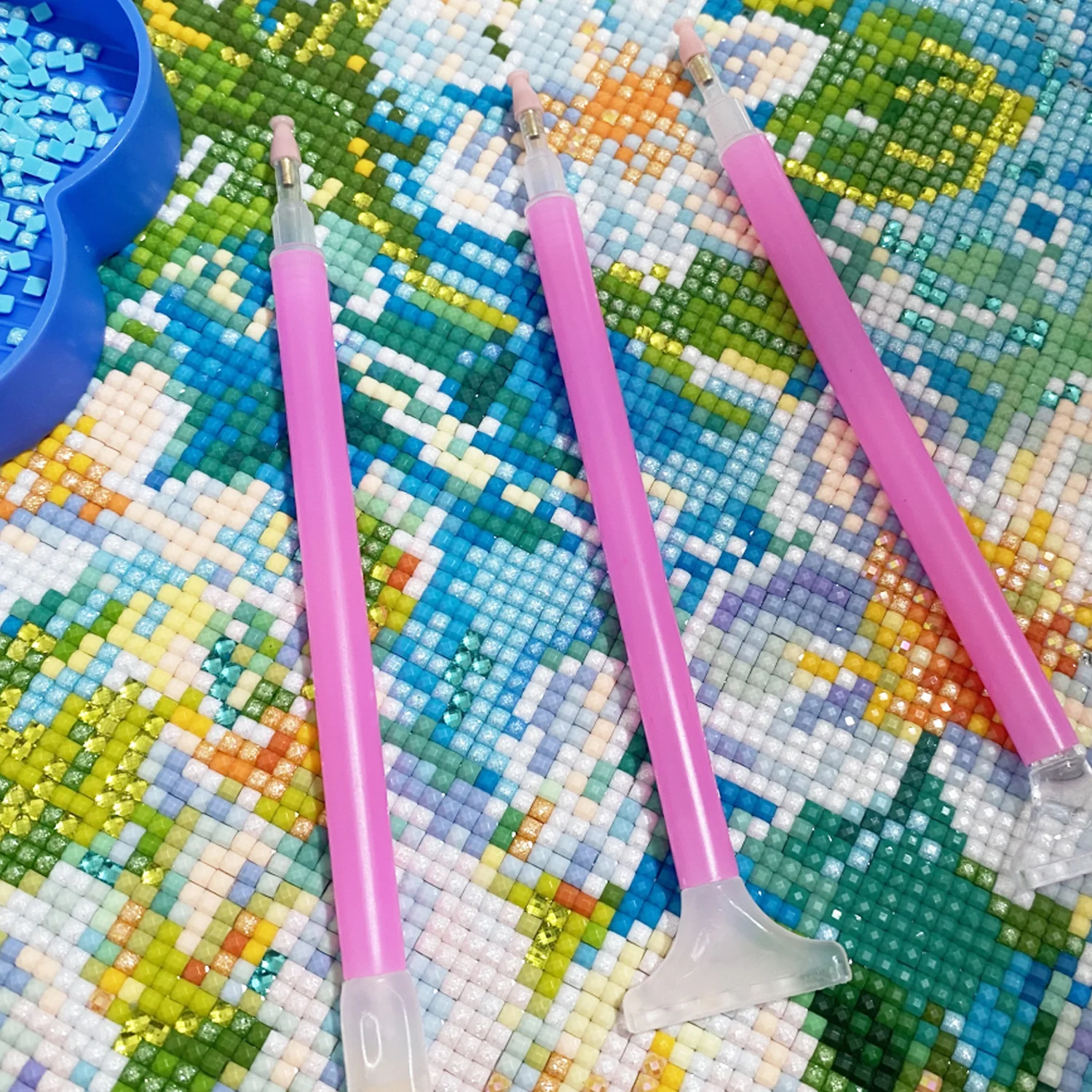 10 Silicone Tips & 3 Pens Diamond Painting Pen Set, Wax-Free No Electricity Essential Diamond Art Tool Accessory for DIY Crafts view 6