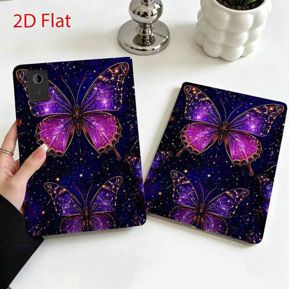 Purple Beautiful Butterfly Soft For Lenovo Xiaoxin Pad Pro Tab P12 P11 11 13 11.2 inch K11 Plus Pen Tray Tablet Case
