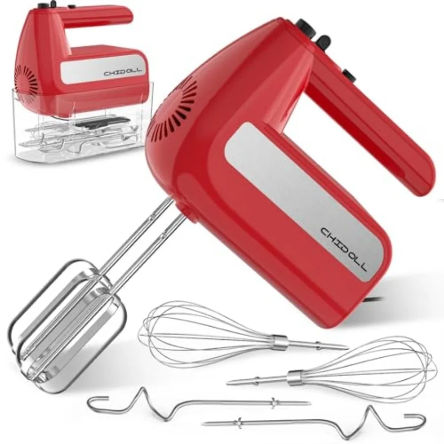 5-Speed Electric Hand Mixer 800W Handheld Mixer with Turbo for Baking and Cooking Kitchen Food Mixer with Storage Case and 6 St