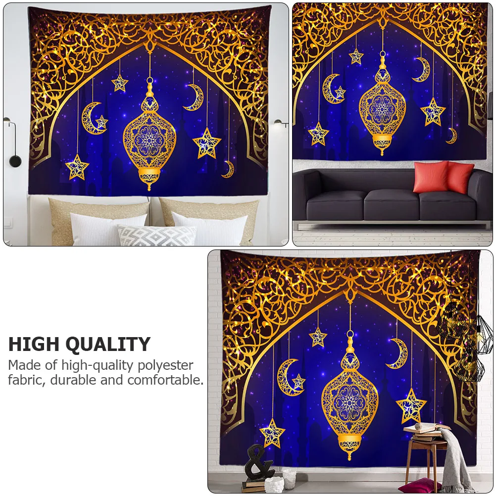 

Polyester Tapestry Wall Hanging Blanket Decoration for Ramadan Festival Muslim Background Cloth Eid Party Room Decor