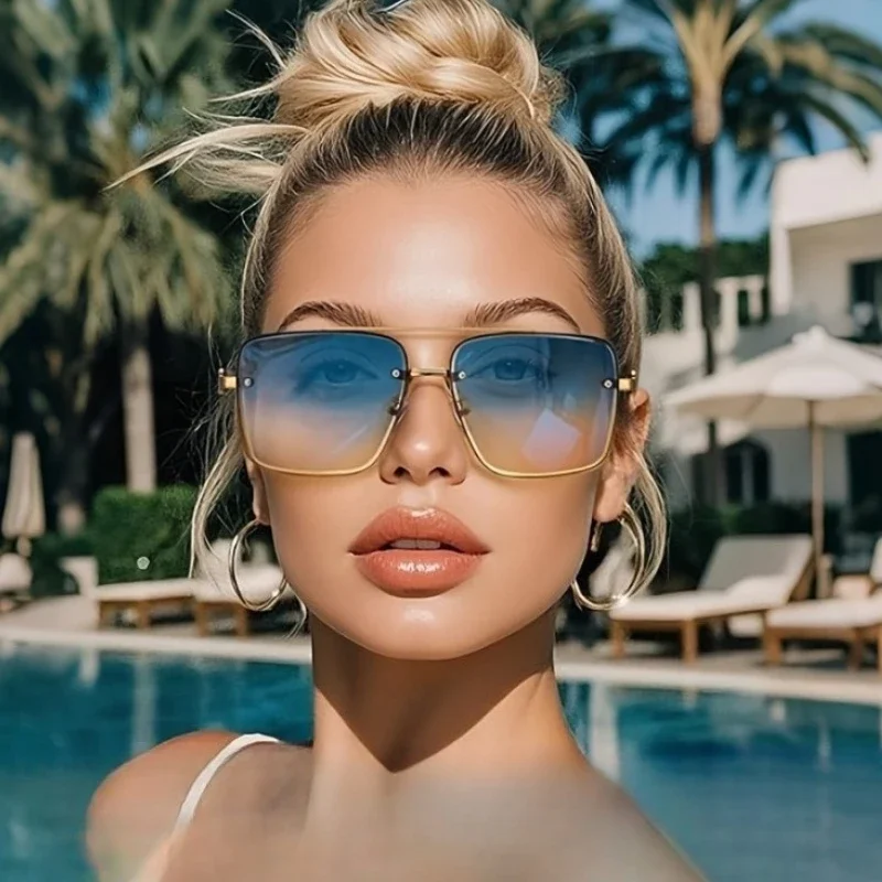 

4Pcs Unisex Double Beam Punk Glasses, Trendy Eyewear for Party, Driving & Gifting