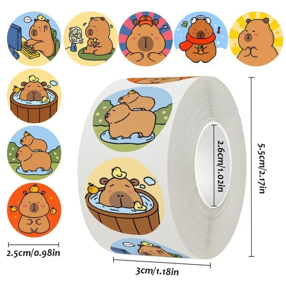 Cute Cartoon Capybara Sticker Hand Account Decoration Paper Luggage Decal Anime Sealing Sticker