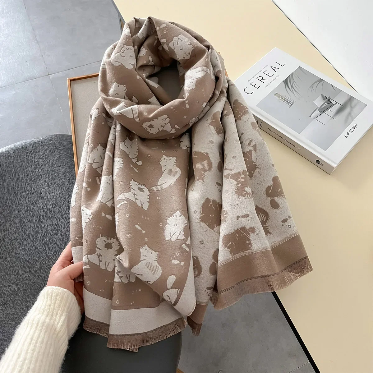 Animal Print Winter Scarf Women Cashmere Pashmina Shawls and Wraps Lady Thick Warm Blanket Female Bufanda Echarpe Mujer Stoles