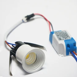 Mini oświetlenie szafki LED 3w 5W COB mini LED typu downlight AC85V-265V Mini lampa punktowa LED biały lub ciepły biały RoHS CE z sterownikiem led