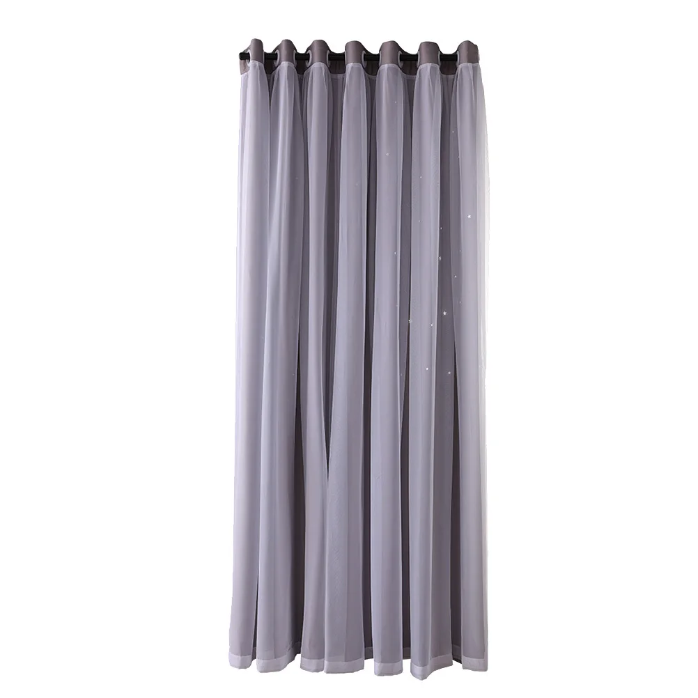 1 Uds. Cortina de ventana gris 250x100cm diseño hueco profesional para decoración del hogar bloqueo de luz solar sala de estar dormitorio