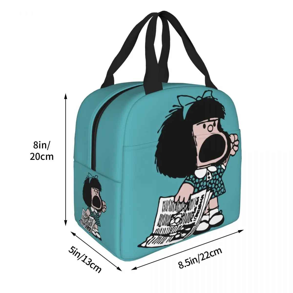 Mafalda Protesting Insulated Lunch Bag Large Meal Container Cooler Bag Tote Lunch Box Office Picnic Food Bag