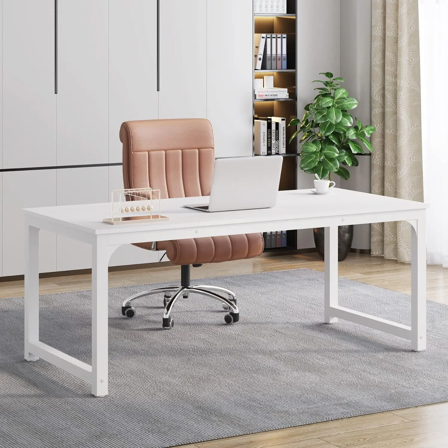 

Modern Computer Desk, 63 x 31.5 inch Large Executive Office Desk Computer Table Study Writing Desk