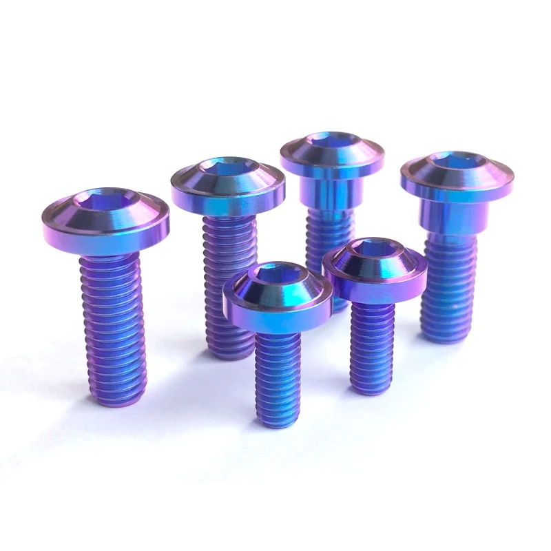 6Pcs Titanium Alloy Hex Screw Bolts M8*24 M6x16mm Blue Puple GR5 Motorcycle Car Bicycle Scooter Brake Disc Caliper Engine shell