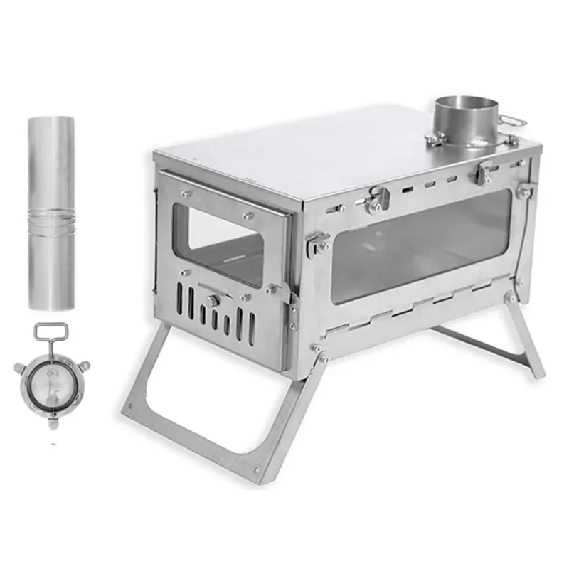 

stainless steel most popular Camping Hiking Stove Wood Burning Stove Quick Assembly Backpacking Folding Tent Stove