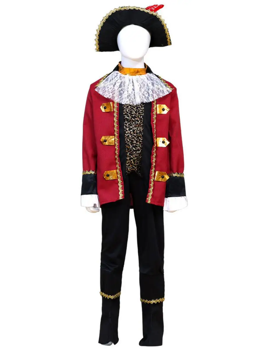 أزياء الهالوين الجديدة للأطفال Par Boys' Caribbean Pirate Captain COS Dr up مادة البوليستر بدون علامة تجارية مسجلة... #2