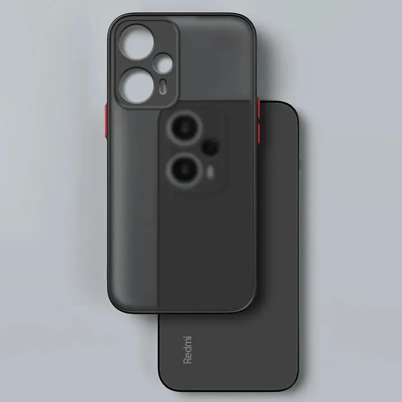 Hybrid-harte PC-Hülle für Xiaomi Redmi Note 13 12 Turbo 11 11S 10 10S 9 9S Pro 10A 10C 9A 9C Armor Matte Silikon Soft Cover – Detail 1
