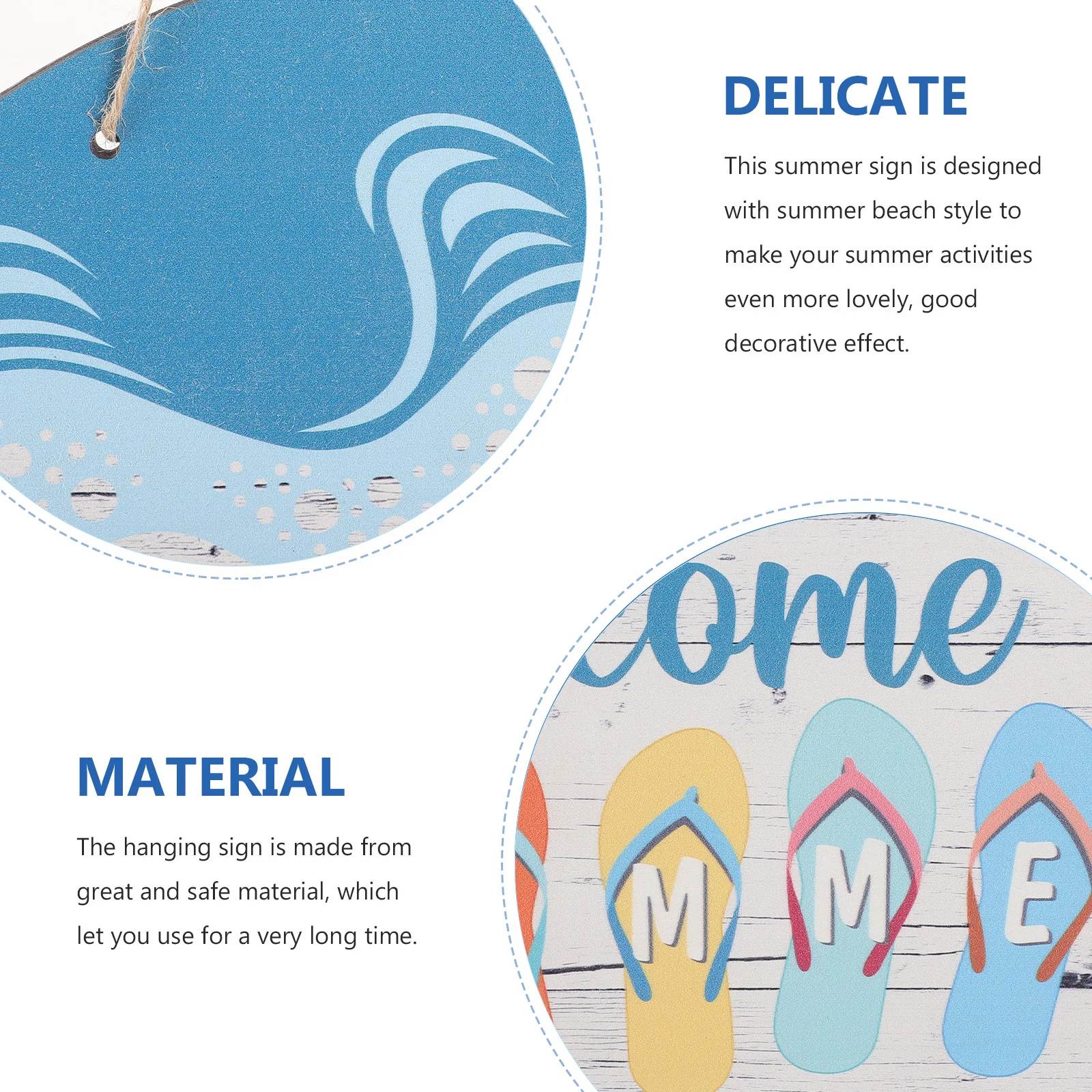 

Wooden Hanging Welcome Sign Summer Front Door Decor Beach Party Decoration Sign Plaque Summer Decor Door Decoration