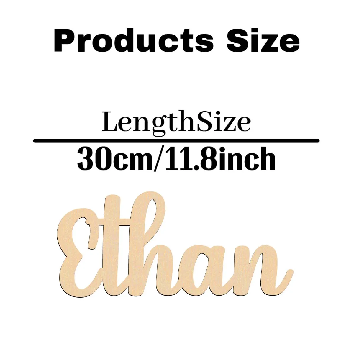 1pc Cartoon ethan example Customized Text Wooden Plaque Laser-Cut Sign Wooden Sign Wall Mounted Decorative Plaque for Bedroom