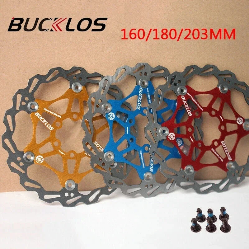 

BUCKLOS Bicycle Hydraulic Disc Brake Rotor 160/180/203mm MTB Brake Rotors Heat Dissipation Bike Floating Rotor Cycling Parts