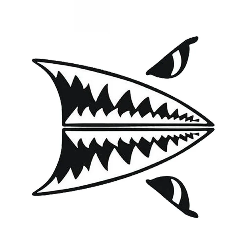 Car Stickers Mini Shark Tooth Shark PVC Car Decoration Accessories Stickers Creative Waterproof Sunscreen Black/white,28cm*14cm