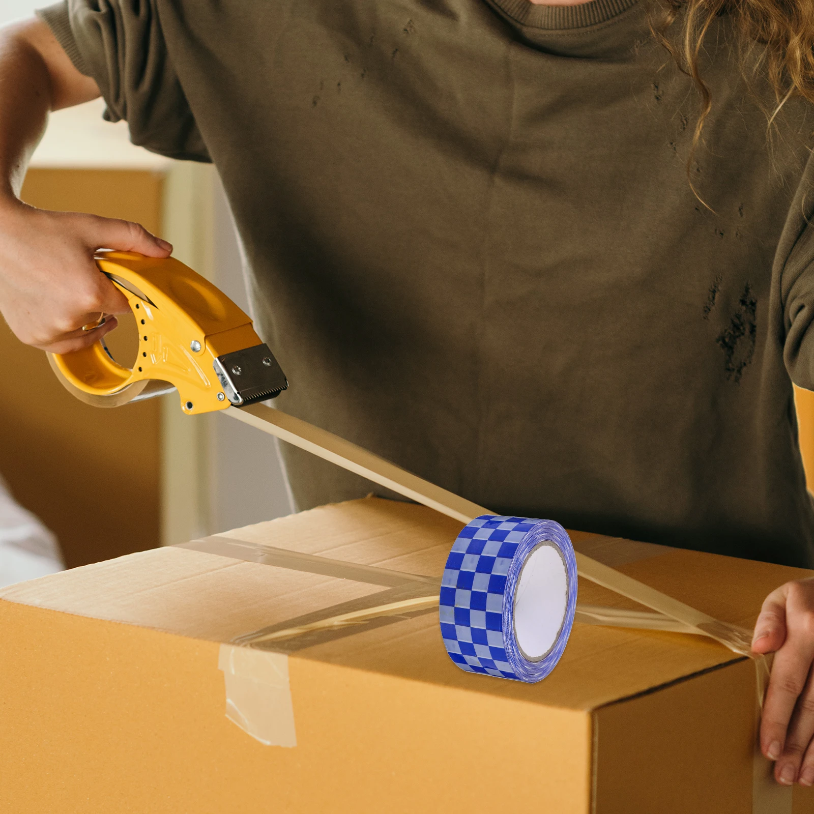 

Plaid Sealing Tape Packaging for Packing Boxes Delivery Goods Decorative Checkered Duct Tape Colorful Refills Heavy Duty Light