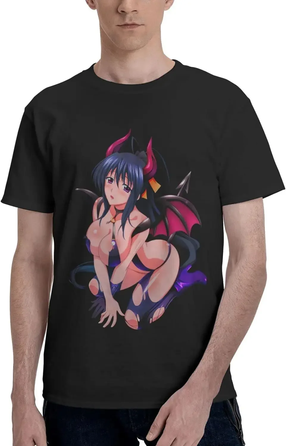 

Anime Highschool DxD Akeno Shirt Cotton Crew Neck Fashion Tops for Male