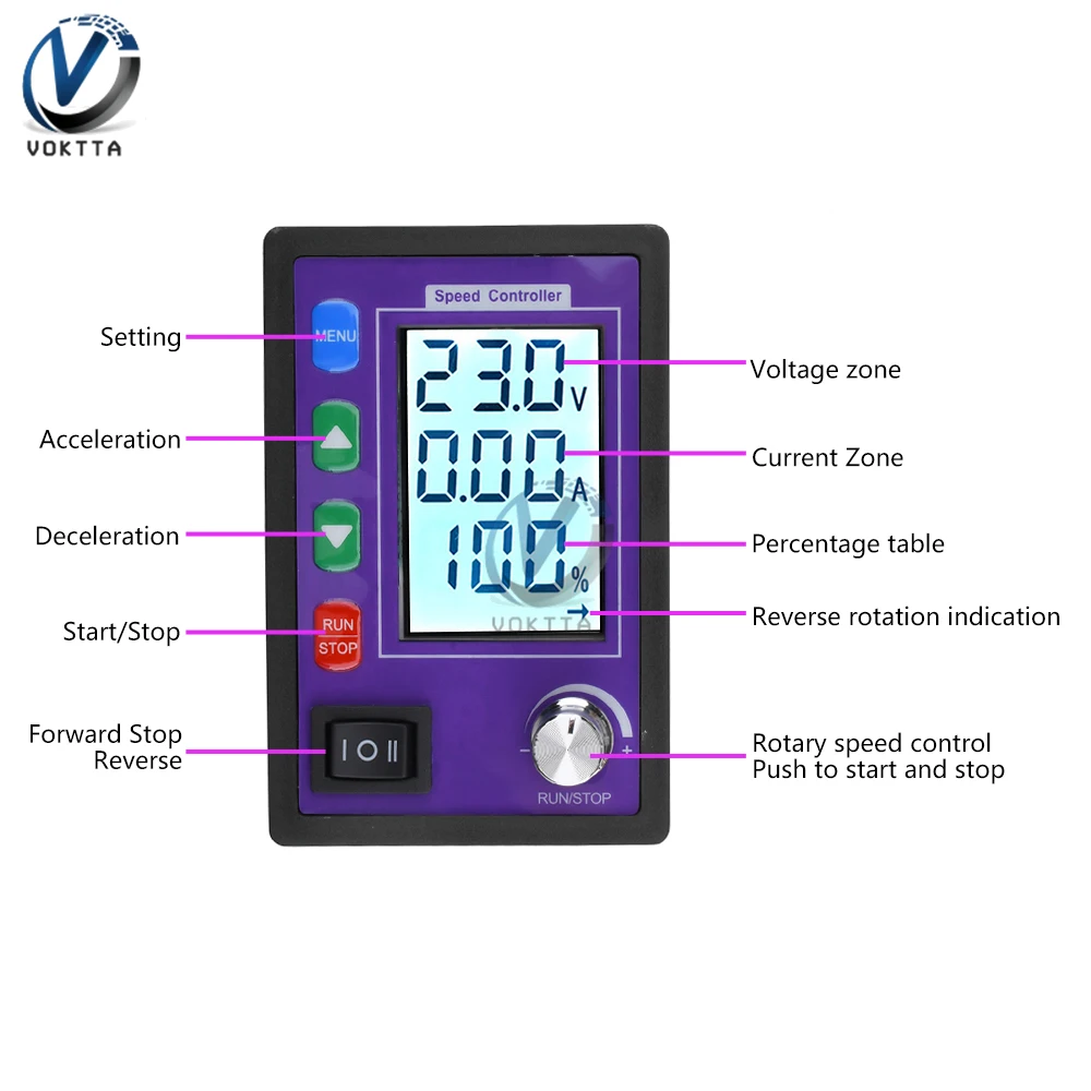 Wyświetlacz LCD regulator prędkości silnika bezprzewodowy pilot zdalnego sterowania szczotkowy silnik prądu stałego PWM kontroler DC10-55V 30A