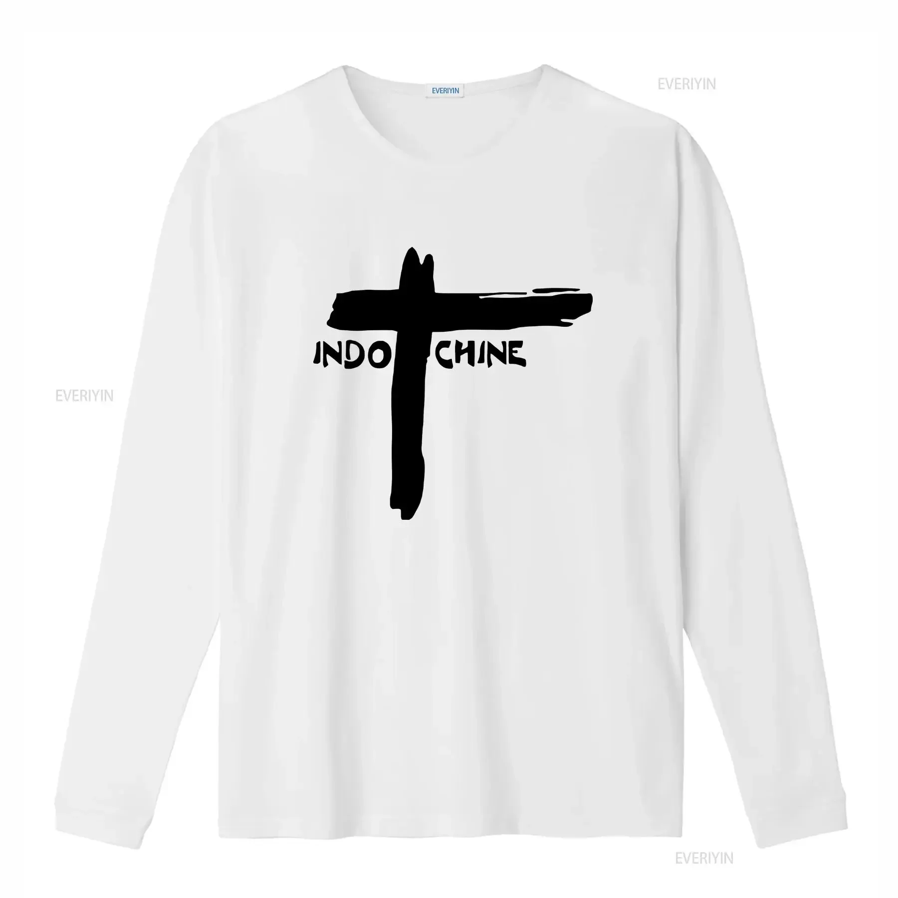 Indochine band logo T shirt vintage Washed Versatile fashion Slightly Stretched Casual graphic Stylish Unisex designer clothes