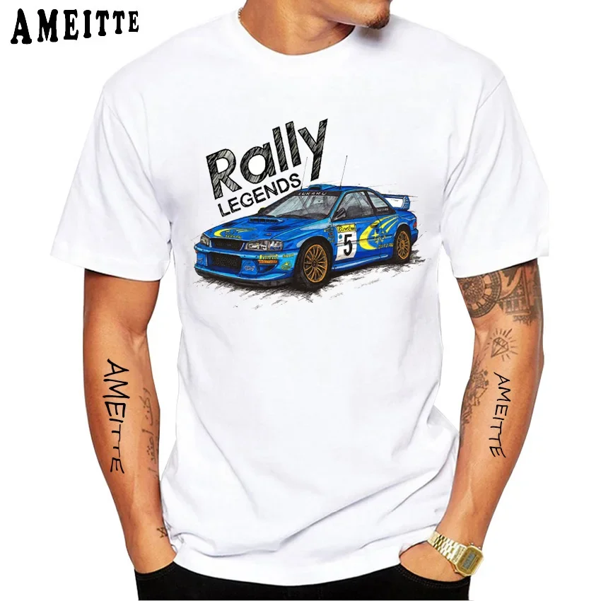 Impreza WRX Rally Legends T-Shirt New Summer Men's Short Sleeve Funny Car Design Sport White Casual Boy Tees