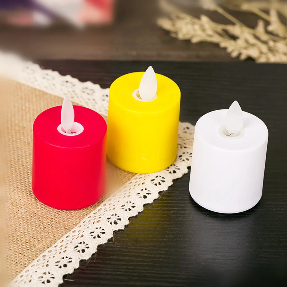 

2Pcs Flickering LED Electric Lights Flameless Lamps for Halloween Festival Party Decoration Cafe Restaurant Home