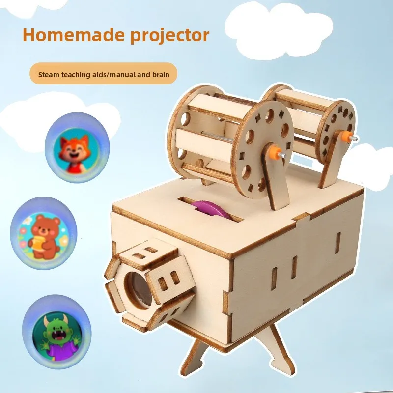 DIY Projector Science Experiment Kit Kids Handmade Assembly Toy Primary Students Optical Imaging Principle STEM Education