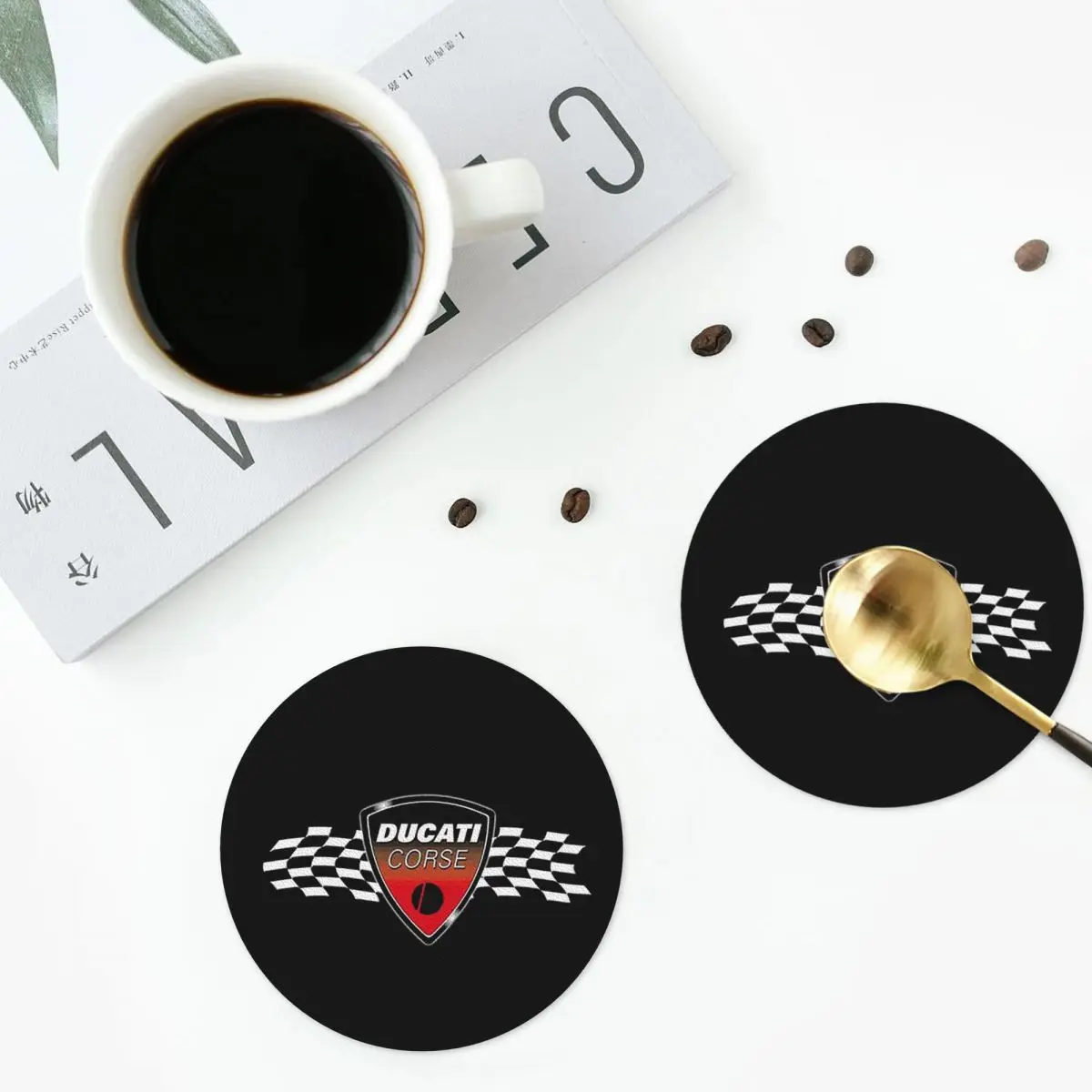 

Ducati Coasters Kitchen Placemats Non-slip Insulation Cup Coffee Mats For Decor Home Tableware Pads Set of 4