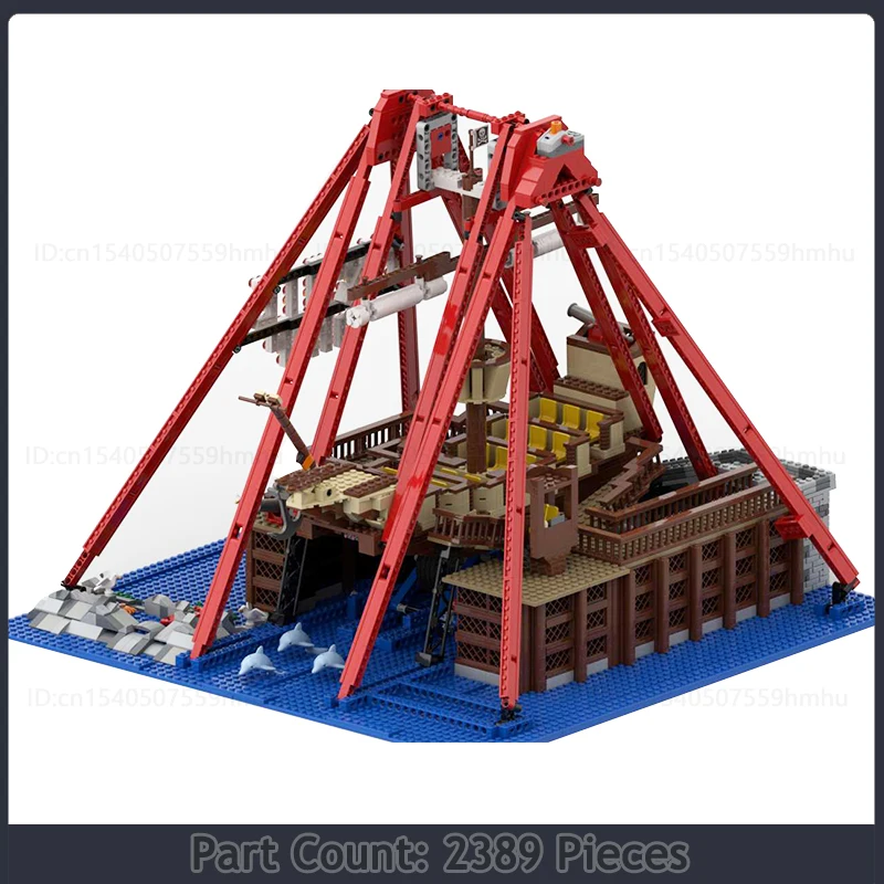 GBC Module Theme Park Pirate Ship Ride MOC Building Blocks Motor Machine Technology Bricks Puzzle Collection Toys Creative Gifts