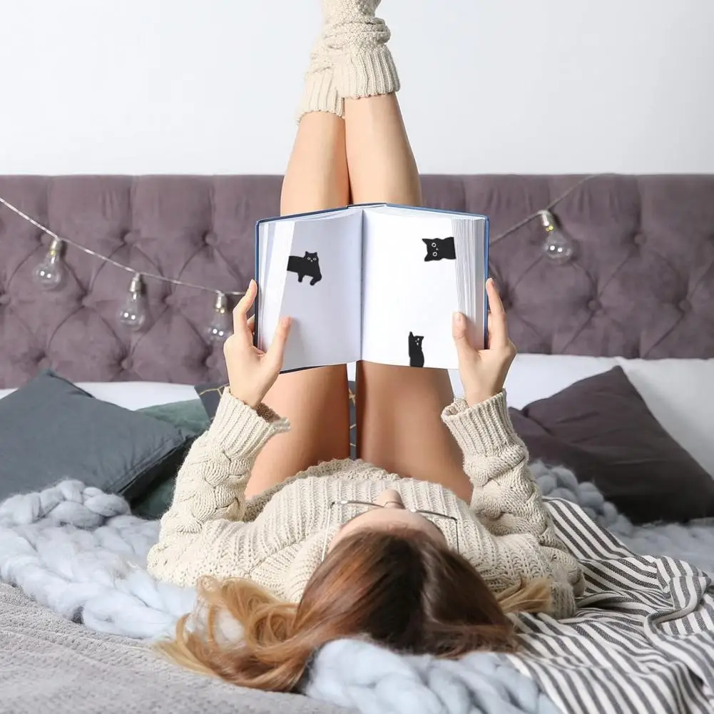 고양이 책갈피, 귀여운 귀여운 책 페이지 클립, 창의적인 검은 고양이 책 마커, 독특한 독서 선물, 학용품, 7 개